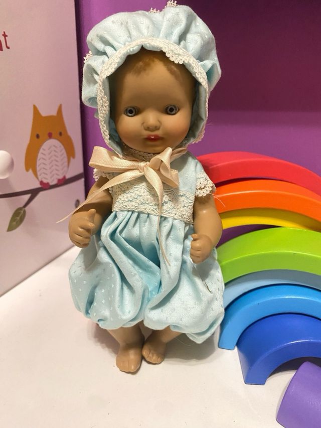 Muñeco bebé vintage azul así-95