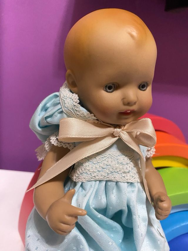 Muñeco bebé vintage azul así-95