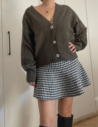 Cárdigan joya oversize marrón
