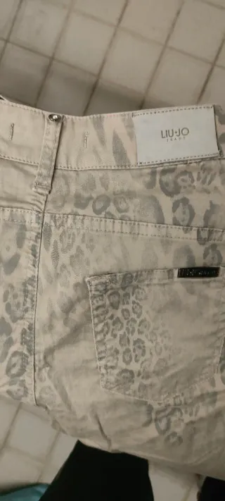 Jeans Liu Jo donna fantasia leopardata beige/grigi