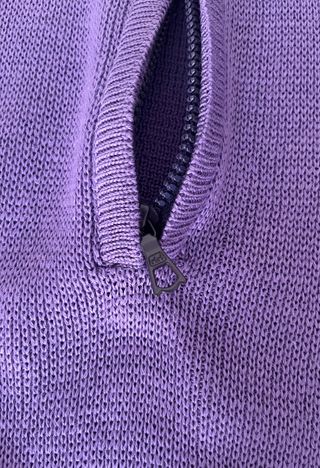 Maglione viola mezza zip