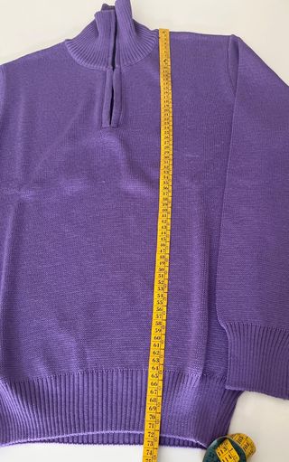 Maglione viola mezza zip