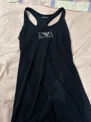 Vestido Midi Emporio Armani Negro