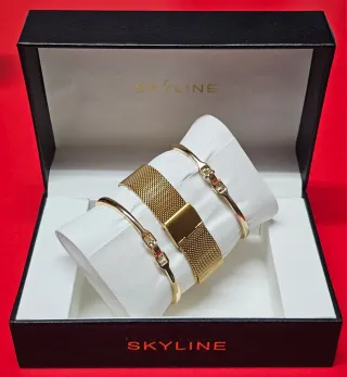 Set Reloj SKYLINE Dorado y Pulseras
