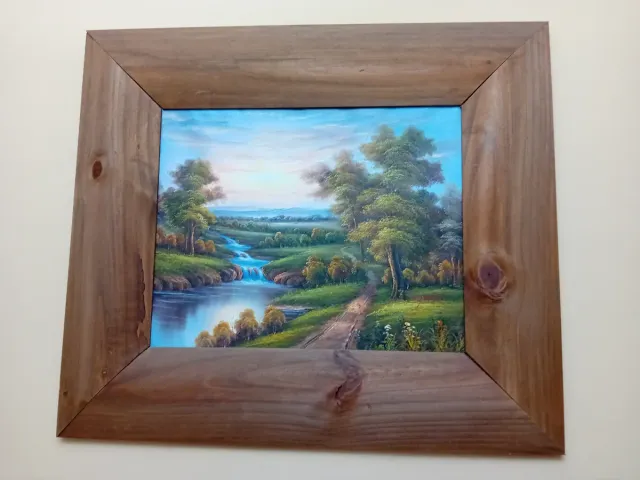 2 Cuadros Óleo Paisajes. 78 x 68 cm.