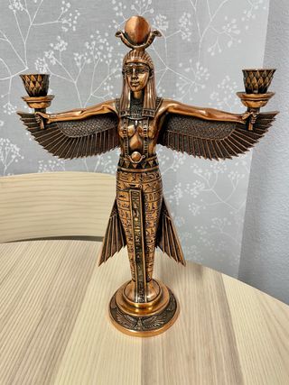 Figura Isis Alada Portavelas Vintage 