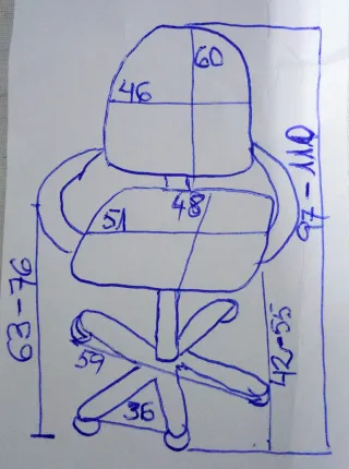 SILLA DE OFICINA-ESCRITORIO AZUL CON REPOSABRAZOS