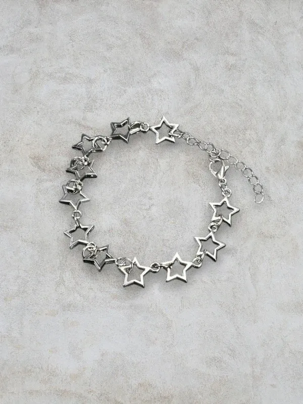 Bracciale Stelle Y2K Punk Grunge Vintage Argento