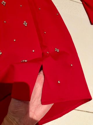 Tubino rosso elegante con strass