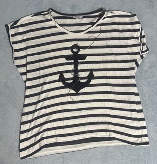Camiseta marinera Msmode rayas ancla XL