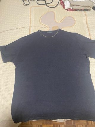 Camiseta punto Massimo Dutti gris