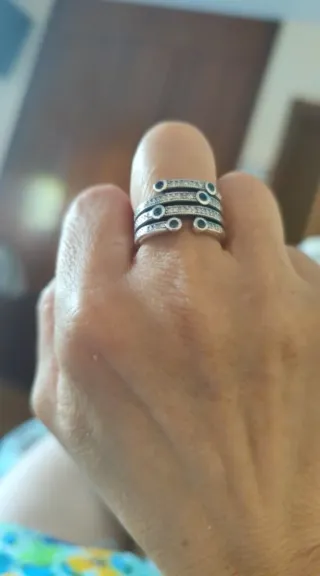 Anillo Plata con Circonitas Azules