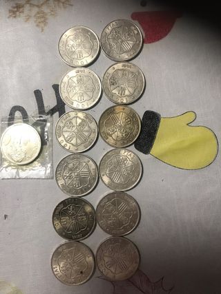Lote de 11 monedas 100 PTAS