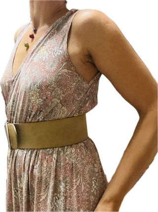 Cinturón Massimo Dutti Beige Ancho