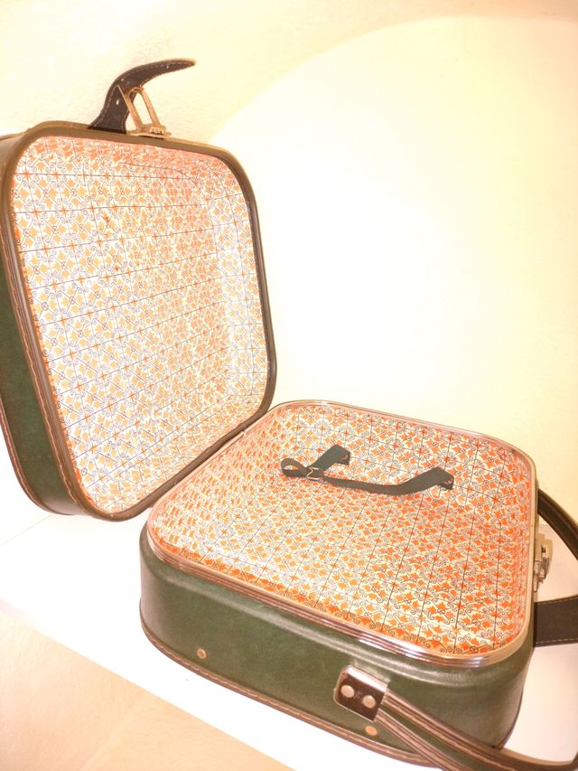 Maleta Vintage Verde Con Correa