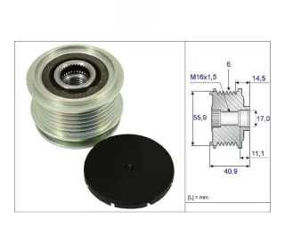 Polea Alternador VAG INA F-553470.07 AUDI-VW