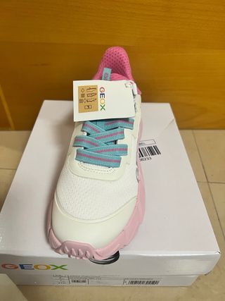 Zapatillas Geox niña rosa y blanco