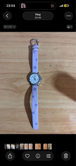 Reloj Marea infantil morado flores