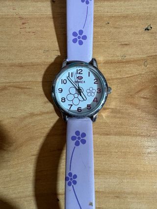 Reloj Marea infantil morado flores