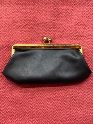 Cartera vintage de piel - Color negro