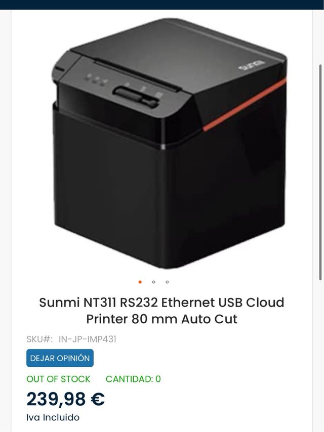 Impresora de Cocina Sunmi Negra