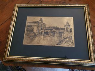 Quadro- Litografia dorata Porta Portello Padova