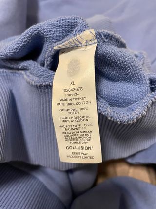 Felpa COLLUSION V-neck blu taglia XL oversize