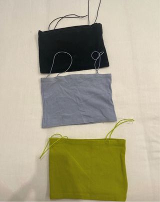 3 Tops Tirantes S Negro Gris Verde