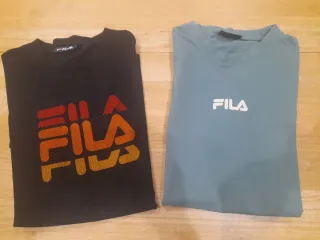2 Camisetas Fila Negra y Azul