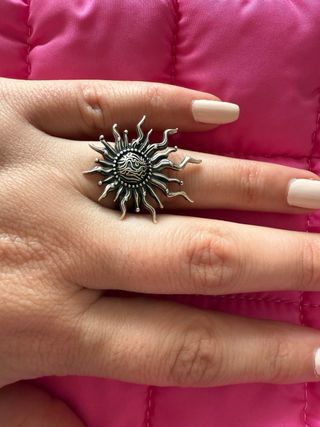 Anillo de plata diseño sol ) hecho de mano 