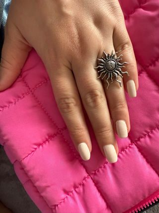 Anillo de plata diseño sol ) hecho de mano 