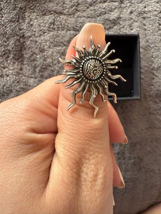 Anillo de plata diseño sol ) hecho de mano 
