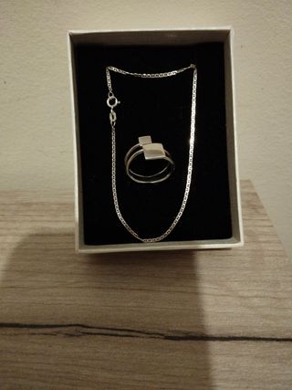 Conjunto Cadena y Anillo Plata