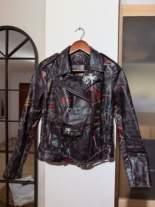 Chaqueta de cuero pintada a mano Hollywood