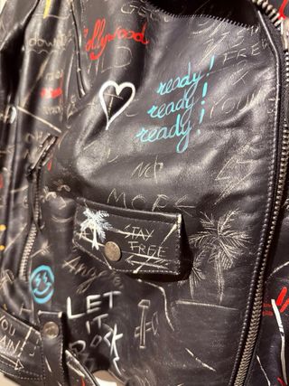 Chaqueta de cuero pintada a mano Hollywood