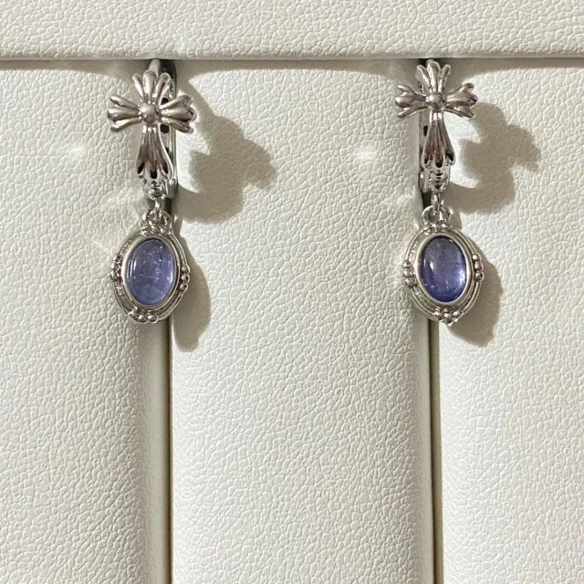 Pendientes Cruz con Tanzanita Natural