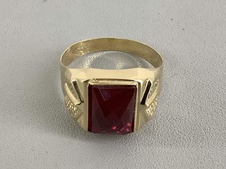 sello oro 18k con piedra con circonita