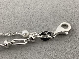 pulsera plata 925mm con piedra con perla