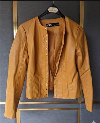 Giacca ecopelle Zara senape