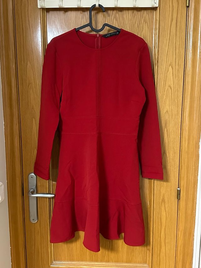 Vestido Rojo Zara Manga Larga