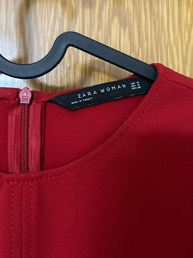 Vestido Rojo Zara Manga Larga