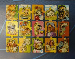 5 Antiguas láminas de cromos Sima. Troquelados y con relieve. Nº 3, 6, 7, 14, 17.