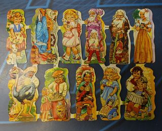 5 Antiguas láminas de cromos Sima. Troquelados y con relieve. Nº 3, 6, 7, 14, 17.