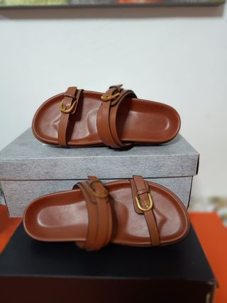 Sandalias Zara Marrones Hebilla
