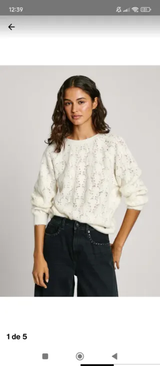 Jersey Pepe Jeans Blanco Mujer