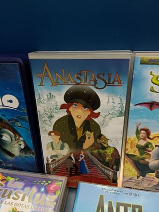5 PELÍCULAS VHS animacion, infantil, ANTZ, SHREK, Anastasia, Buscando a nemo y mas