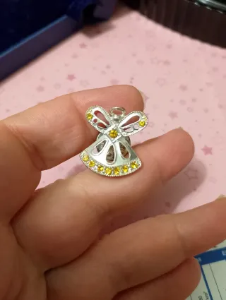 Spilla vintage angelo argento e giallo