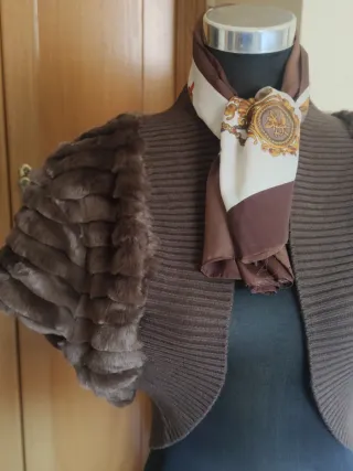 Chaqueta Vintage Pelo Sintético Marrón 