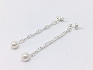 pendientes plata 925mm con piedra con perla