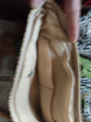 Bolso de paja y tela estampado